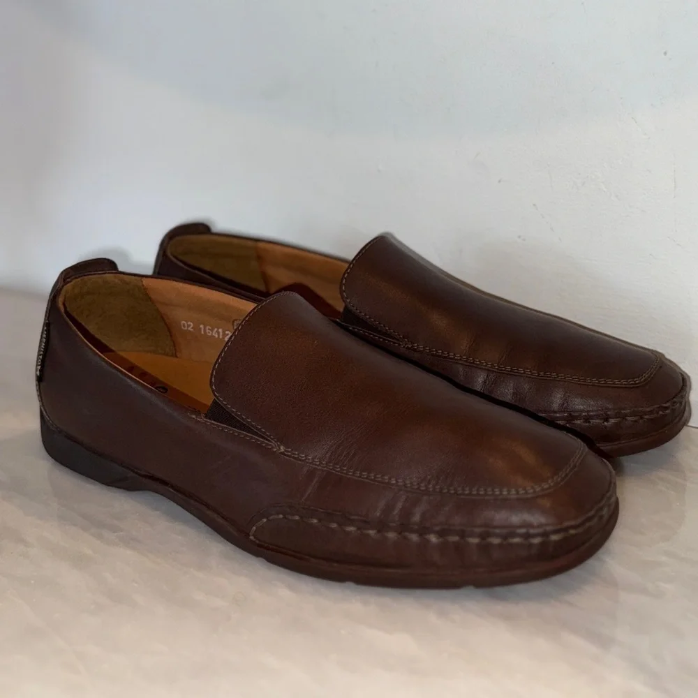 Mephisto Pistol Men’s Leather Loafers | Brown Slip-On Comfort Shoes Size 9.5